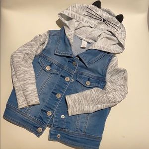 Cat hoodie jean jacket 2T